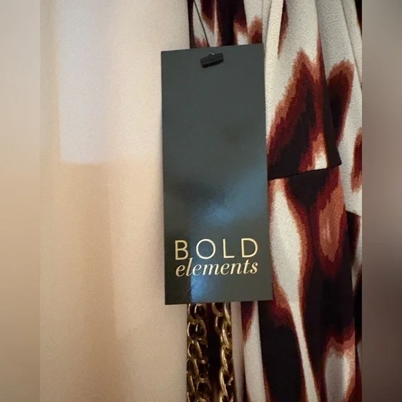 Bold Element Brown and Black Leopard Print Sleeveless Jumpsuit Chain Belt - Picture 6 of 16